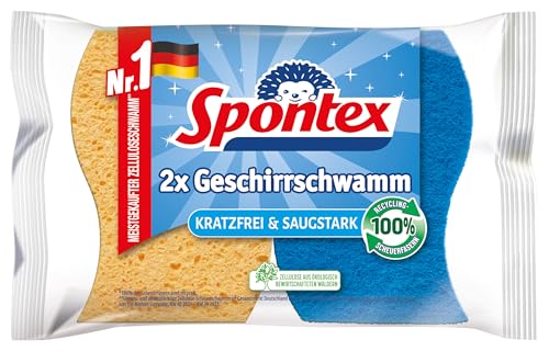 Spontex Geschirrschwamm 2er Pack, Kratzfrei & saugstark