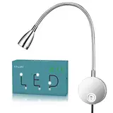 Schwanenhals Lampe,LED-Leuchte mit Aluminium-Schwanenhals Wandbefestigung Leselampe für Schlafzimmer Büro warm-weiß,100-200LM/3000K/3W/100-240V-LED,Lichtemissionswinkel:30 °, Länge:28cm (silver)