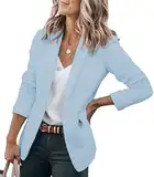 Cicy Bell Damen Casual Blazer Offene Front Langarm Elegant Arbeit Büro Jacken Blazer Sky Blue XXL