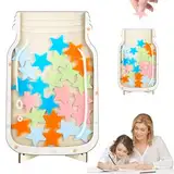 HSLXBY Magnetisch Belohnungsglas Für Kinder,Star Reward Jars,Personalisiertes Belohnungsglas,Motivierendes Belohnungsglas,Belohnungsglas Für Lehrer,Sterne Anreizglas Aus Holz Für Heimschüler (A)