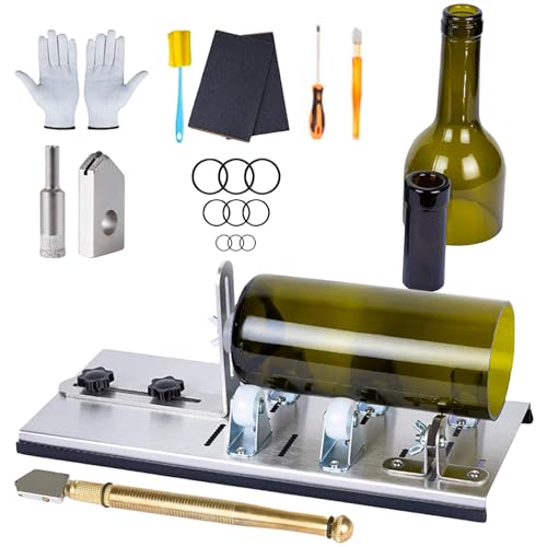 Vegena Glasflaschenschneider Set, Glasschneider für Flaschen, Weinglas Flaschenschneider, Bottle Cutter Kit, DIY Glasschneider zum Schneiden von Flaschen, Wein, Bier, Likör, Whiskey, Champagner