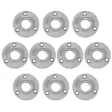 Bohaner Rohrflansch Silbergrau Flansch 10 Stück 3/4" mit 3 Löchern BSP Metallgewinde Flansch Rohrhalterung Temperguss für Industrierohre, Möbel, Bar, Restaurant, Hotel und DIY Handwerk Deko