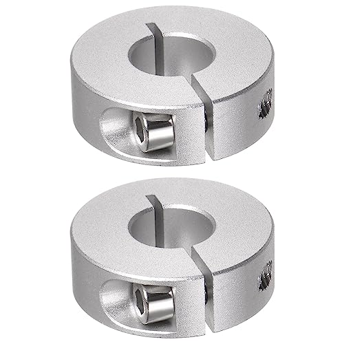 QUARKZMAN 2Stk Welle Kragen 14mm Bohrung Aluminum Legierung Set Schraube Split Klemmring 35mm AD 12mm Breite für Rad Schubkarren Achsgetriebe Einheiten Maschine Werkzeug Industrie Eloxierung