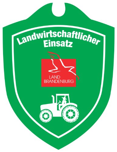 Waidmannsbruecke Unisex – Erwachsene Landwirtschaftlicher Einsatz Brandenburg Autoschild, Grün, 1 SZ