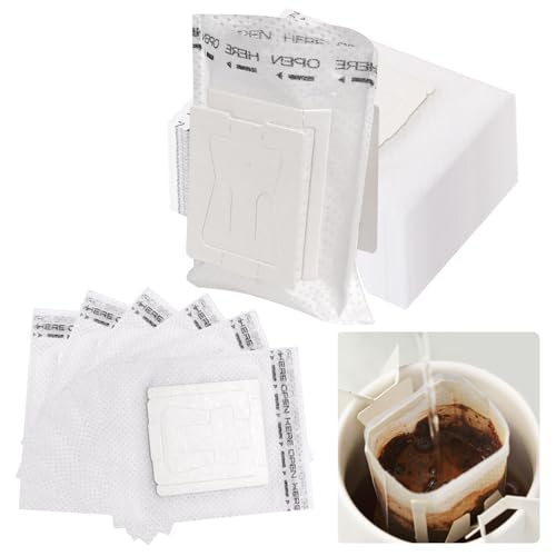 100 Stück Drip Coffee Bag,mit Hängenden Ohr Filtertüten,Tragbare Kaffee Papier Filter,Hängende Ohrtropf Kaffeebeutel,Einweg Kaffee Tee Drip Filtertüten,für Tassen Home Office Camping Reisen