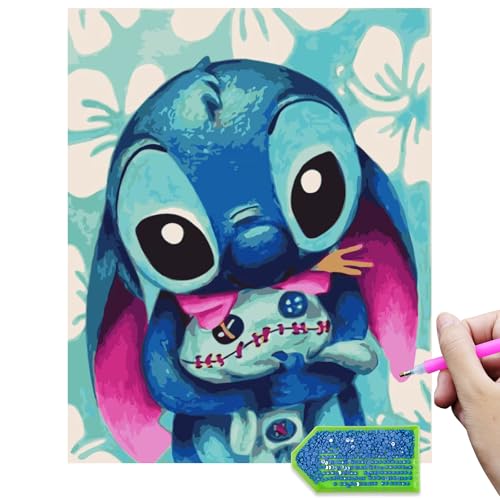 QDUODUO Diamond Painting für Erwachsene Anfänger und Kinder ab 6 Jahre, Cartoon Stich 5D Diamant Painting Bilder, 30x40cm Große DIY Diamantmalerei Mosaikherstellung Kunst Handwerk Kit für Home Deko