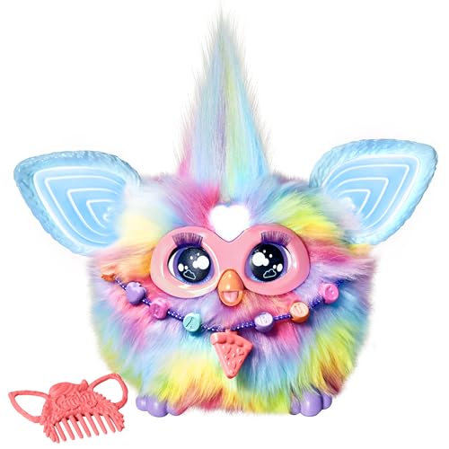 Furby (Farbmix), 15 Mode-Accessoires, Interaktives Plüschspielzeug für Mädchen und Jungen ab 6 Jahren, durch Stimme aktiviert, Animatronisch, Deutsche Version