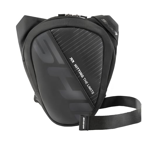 SHIMA Division HIP Bag Beintasche Motorrad Damen Herren Beingurte Multifunktionale Reflektierend Hüfttasche wasserdichte Tasche Motorradzubehör Leg Bag (Schwarz, 2 Liter)