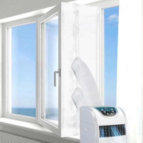 Klimaanlage Fensterabdichtung, 300cm Abluftschlauch Fensterabdichtung für Mobile Klimageräte, Klima Fensterabdichtung Hot Air Stop für Klimaanlagen Wäschetrockner Flügelfenster Dachfenster
