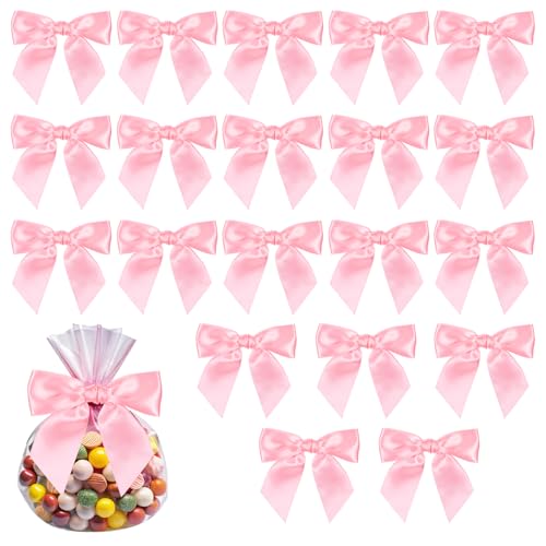 20 Stück Schleifen Rosa Zum Verpacken Geschenken 11.5cm Große Satinschleife Zum Basteln Dekorative Schleifen Bänder Zum Verpacken Geschenken Binden Für Babypartys Hochzeiten Weihnachten Thanksgiving