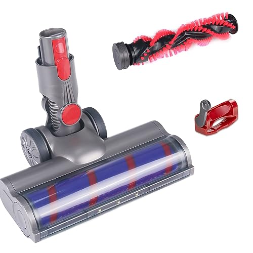 suzao Bürste Ersatzteile für Dyson V7 V8 V10 V11 V15 sv12 sv14 sv15, Bodendüse mit turbobürste aufsatz, LED und Abzugssperre, Dyson Bürstenwalze für Teppich, Parkettböden, Hartböden