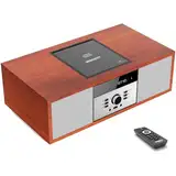 Kompaktanlagen Nostalgische Bluetooth-Stereoanlage für Zuhause, WISCENT Vintage Micro HiFi Systems CD-Player, mit Bluetooth Audio Streaming, FM Radio, USB-Anschluss, Aux-in, Kopfhöreranschluss