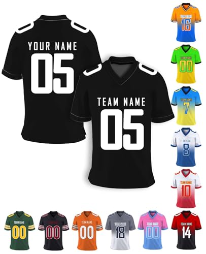 American Football Trikot Personalisiert Trikot mit Namen Logo Herren Sporthemden Personalisierte Schnelltrocknend Atmungsaktiv T-Shirt für Dammen Kinder Jungen, S-7XL, A24