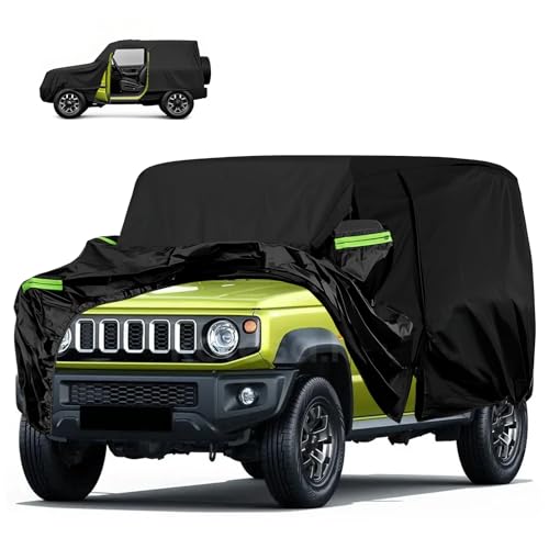 Abdeckung für Suzuki Jimny (3-Türer 1998–2024), Dupont Oxford Abdeckplane für Suzuki Jimny, Vordertür mit Reißverschluss,Vollgarage für Suzuki Jimny Ganzjahresschutz, Wasser und UV Beständig