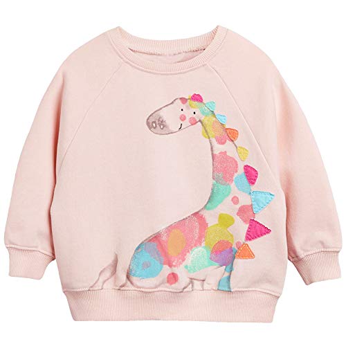 CM-Kid Sweatshirts Mädchen Langarm Pullover Baby Kinder Baumwolle Shirts Warm Winter Tops 2 3 Jahre Giraffe Rosa Gr.98