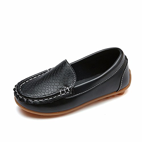 Kinder Mokassins Bootsschuhe, MäDchen Weiches Leder Loafer Jungen Flache Halbschuhe Rutschfest Ballerinas Leichte Bohnen Schuhe Kinder Freizeitschuhe Barfussschuhe Kinder Lauflernschuhe Kinderschuhe