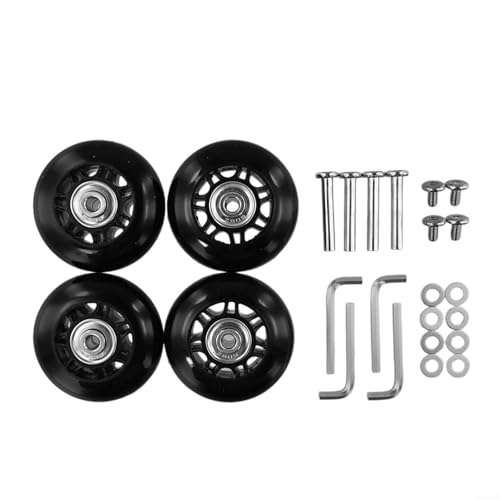 Gummiräder, 4 Stück, ideale Lösung für reibungsloses Rollen und schnelle Kofferreparaturen (64 x 24 mm)