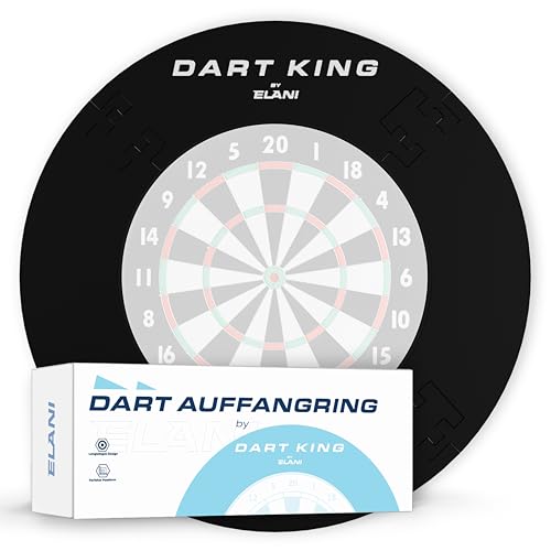 ELANI – klimaneutraler Dartring inkl. Abwurflinie für optimalen Schutz von Wand, Dartpfeil und Flight – passgenauer Dartscheibe Schutzring für alle Dartscheiben – Dart Surround mit Zwischenring