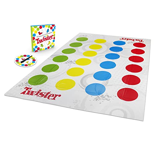 Hasbro Gaming Twister Partyspiel für Familien und Kinder, Twister Spiel ab 6 Jahren, klassisches Spiel für drinnen und draußen