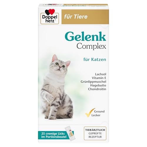 Doppelherz Gelenk Complex für Katzen – Mit essentiellen Omega-3 Fettsäuren + Vitamin E – 25 Licks