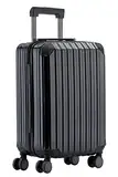 Münicase M816 TSA-Schloss Koffer Reisekoffer Trolley Kofferset Hardschale Boardcase (Schwarz, Kleiner Koffer)