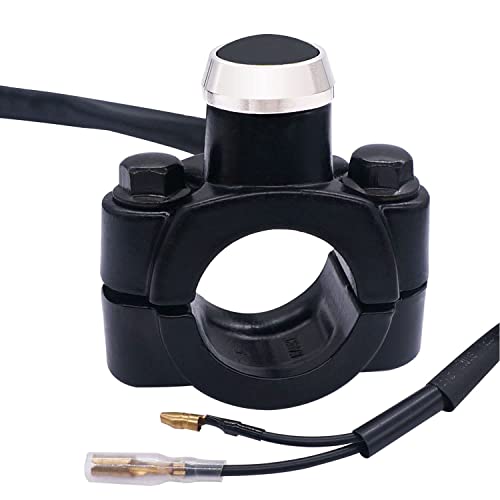 Greluma 1 Stück 12V Motorrad Lenker Druckschalter Motor Stop Start Kill Switch 22mm (7/8") mit Montageplatte für ATV,Dirt Pit Bike,Scooter,Quad