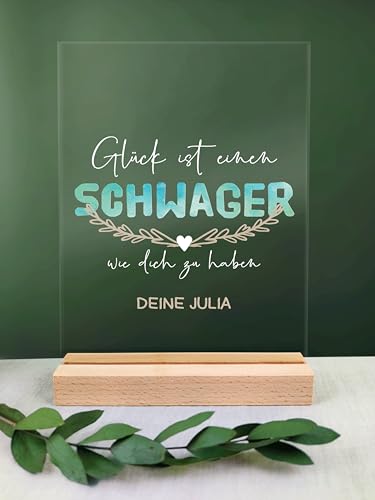 Schwager Geschenke personalisiert - Acryl Geschenk - Geburtstagsgeschenk Schwager, Bester Schwager, Schwager Geschenk