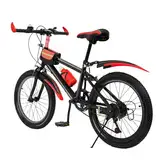 Charocean Mountainbike 20 Zoll Kinderfahrrad Kinder Fahrrad für Jungen & Mädchen, 7 Gang Mountainbike mit Schutzblech, Wasserflasche, Kompassglocke, Tragfähigkeit 85KG, Von 8-13 Jahren (Rot)