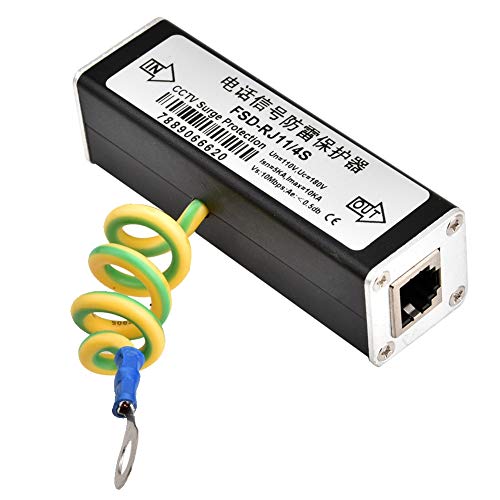 Ethernet Surge Protector Blitzschutz RJ11-Protektoren Telefon-Fax-Überspannungsschutz PoE Blitzschutzgerät für für Überstrom Schutz Audio-Telefon-Überspannungsschutz 110V