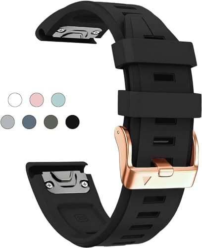 KLVN Für Garmin Fenix 6S 5S 7S Armband 20mm Armband für Fenix 6s Pro 5s Plus Rose Gold Schnalle Silikon Schnell Ersatz Handgelenkbänder, Einheitsgröße, Achat