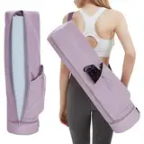 sportsnew Yogatasche Damen mit Nassfach und Flaschentasche Durchgehender Reißverschluss Yogamatte Tasche Verstellbarer Schultergurt Gym Yoga Tasche (Lila)