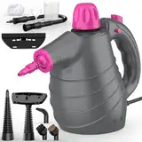 Dampfreiniger, Dampfreiniger Handgerät 10 Zubehör 1050 W 3,5 bar Dampfdruck 3 Minuten Heizzeit 450ml, Handdampfreiniger für Boden Polstermöbel Sofa Fenster Auto Fliesen Teppich