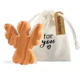 Guardian Angel Christliche Geschenke Schutzengel Figur, Handschmeichler Holz Olivenholz Taufe Glücksbringer Prüfung Schutzengel Geschenk für Familie Freunde Patient
