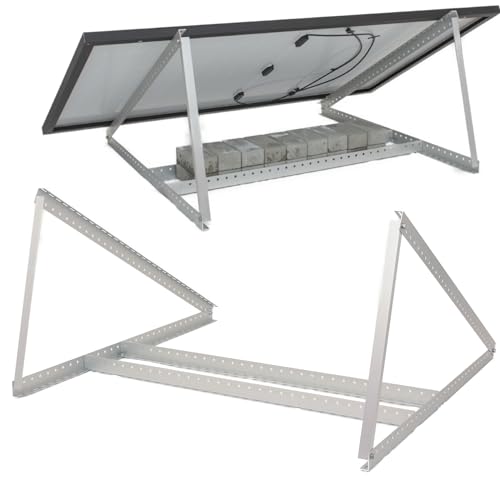 SolarXon Solarmodul Halterung, 0% MwSt, Alu, 118 cm, 0-90° Winkel, Balkonkraftwerk Halterung, Solarpanel Halterung für Flachdach, Garage, freistehend