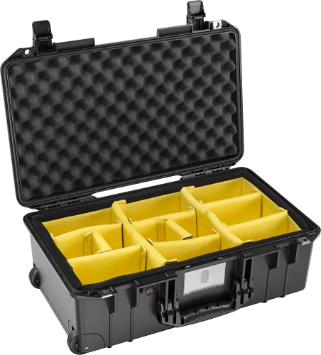 Peli 1535 Air Leichter Schützender Trolley für Kamera- und Fotografieequipment, Wasser- und Staubdicht, 27L Volumen, mit gepolstertem Einteilungs-System, Farbe: Schwarz