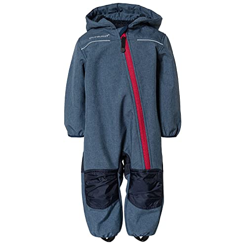 Outburst - Baby Kinder Softshell-Overall Schneeanzug gefüttert wasserdicht 10.000 mm Wassersäule atmungsaktiv Winddicht, blau Mel. - 3714254, Größe 104