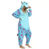 LABULA Onesie tierkostüme Damen Herren Pyjama Animal Halloween Schlafanzug Cosplay Jumpsuit Karneval Einteiler,Sully,XL