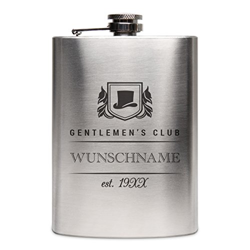 Flachmann Edelstahl 8oz. 237 ml mit individueller Gravur - Gentlemen's Club