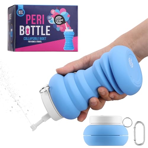 Cynpel Faltbares und tragbares Bidet für die Wochenbett Intimhygiene - 600 ml Intimdusche für Frauen - Peri Flasche für Krankenhaus Tasche Mutterschaft Essentials - Blau
