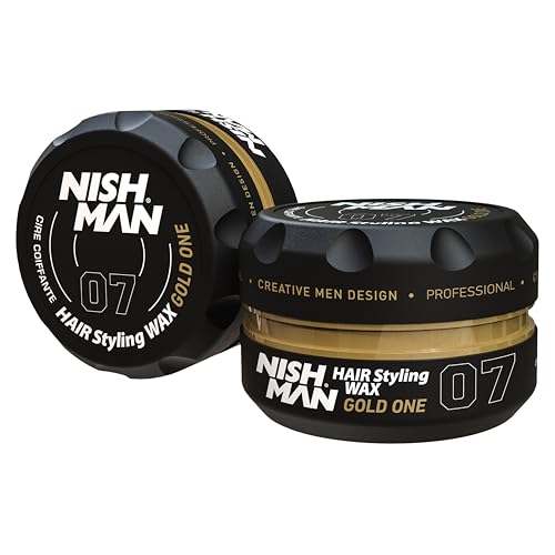 NISHMAN Haarstyling Wachs Für Männer 07 – Gold One 150g – Gold-One Duft – Natürlicher Glanz-Look – Starker Halt – Herren Haar-Gel Aqua Wachs – Langanhaltende Kontrolle und Definition