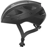 ABUS Rennradhelm Macator - sportiver Fahrradhelm für Einsteiger - auch für Zopfträger/-innen - für Damen und Herren - Schwarz Glänzend, Größe L​