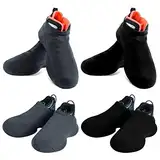 SATINIOR 4 Paar Tanzschuhsocken über Sneaker für glatte Böden, zum Schutz der Knie, Schuhschieber, Balletttänzer, Turnsocken, schwarz, grau, Medium