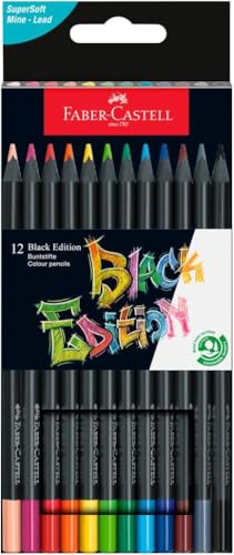 Faber-Castell 116412 - Buntstifte Blackwood, Black Edition, 12er Etui
