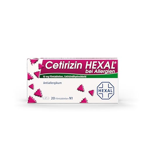 Cetirizin HEXAL® bei Allergien | 20 St | Lindert Juckreiz, Rötung und Schwellung der Haut bei Nesselsucht | Wirkt in ca. 30-60 Minuten