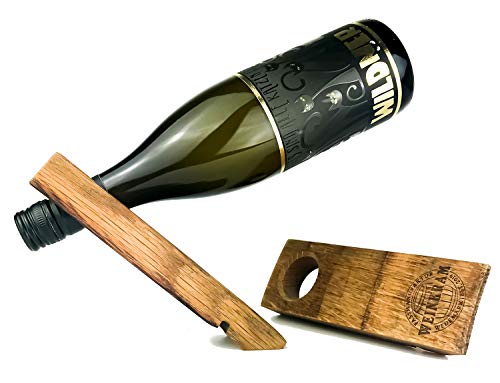 WEINKRAM Magischer Single Weinhalter | Handgemacht aus einem Rotweinfass | Geschenkidee für Weinliebhaber | Hand-Made in Germany | Weinflaschenhalter | Weinständer | 1 Stück