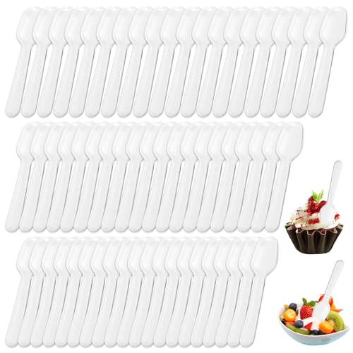 500 Stück Plastiklöffel, Eislöffel Plastik Mini Clear Plastic Spoons, Mini Löffel, Wiederverwendbare Dessertlöffel, Plastiklöffel Klein, Plastik Löffel Dessertlöffelfür Dessert Pudding Mousse