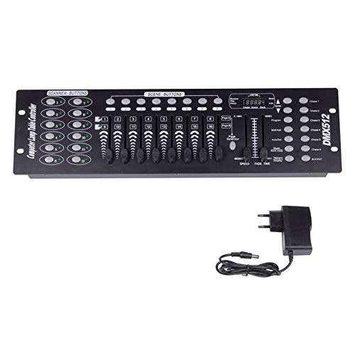 UKing DMX Controller, 192 Kanäle DMX512 Controller Konsole 240 Szenen für MINI DMX-Controller DMX-Lichtpult Party DJ Disco Moving Head Licht Bühnen Lampe Operator Ausrüstung (Schwarz)