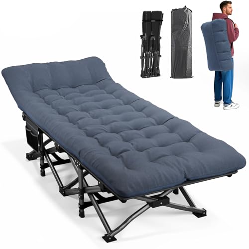 ATORPOK SHOP Faltbares Campingbett mit Matratze (blau)