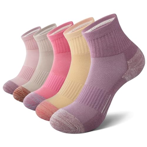 EKSHER Sneakersocken Damen 39 Bis 42 5 Paar Sneaker Socken 39-42 Baumwolle Running Kurze Bunt Socken Herren Sportsocken Frottee Kurz Laufsocken Atmungsaktive Sport Kurzsocken Damensocken Bunte