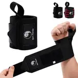 Slim Panda Handgelenk Bandagen, 1 Paar 45 cm Zughilfen Krafttraining Fitness Mit Daumenring, Profi Bandage Handgelenk Handgelenkschoner für Krafttraining, Calisthenics, Crossfit, Frauen und Männer